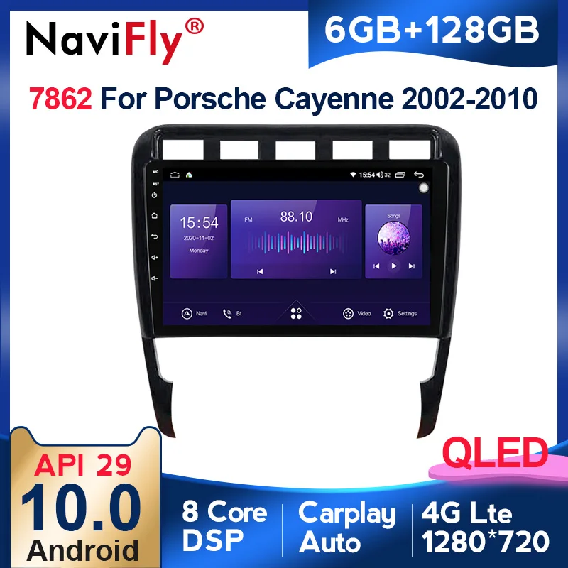 NaviFly 6 ГБ + 128 Гб QLED 1280*720 Android 10 0 автомобильный радиоприемник с навигацией GPS плеер