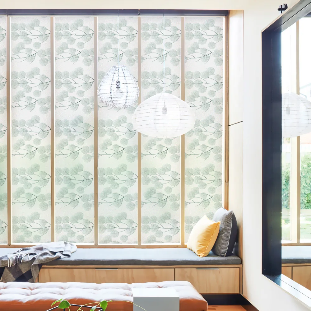 2 м Navia Стильная стеклянная наклейка листья дерево витражная виниловая без клея