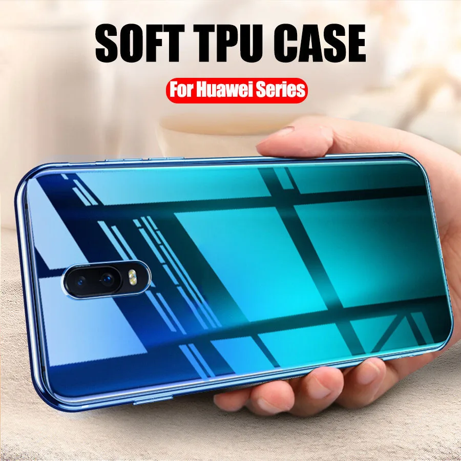 Прозрачный чехол из ТПУ для Huawei Honor 8 9X 20 V30 20s Pro P20 P30 P40 Lite Mate 10 Y6 Y9 2019 Nova 5t 7i 3i задняя
