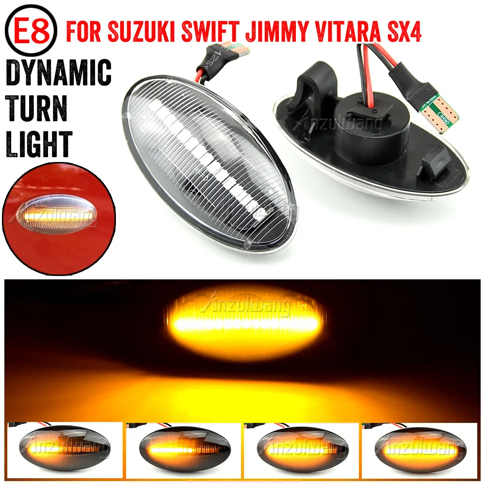 LED dinamik yan Marker dönüş sinyal ışığı sıralı yanıp sönen gösterge Suzuki Swift için Jimmy Vitara SX4 Alto Fiat Sedici için