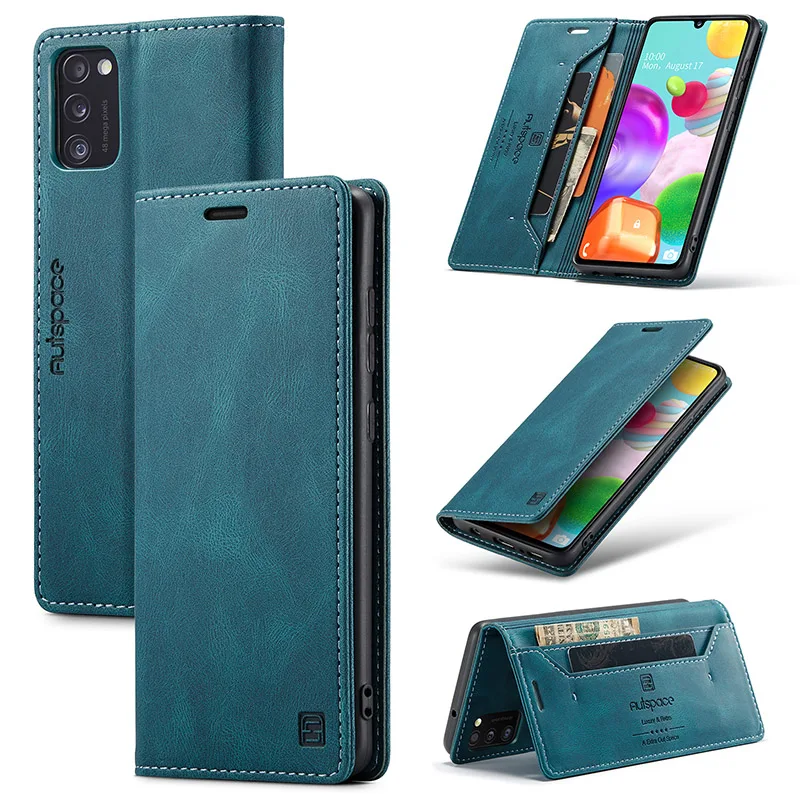 

Flip Wallet Case for Samsung Galaxy A41 A42 anti-drop Luxury Leather Cover with Card Slots Magnetic Protective Phone Shell