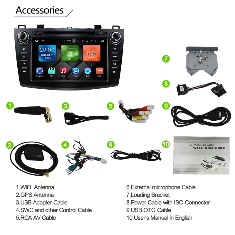 Автомобильный DVD мультимедийный плеер Eunavi 2 din TDA7851 Android 9 для MAZDA 3 2007-2012 2din gps