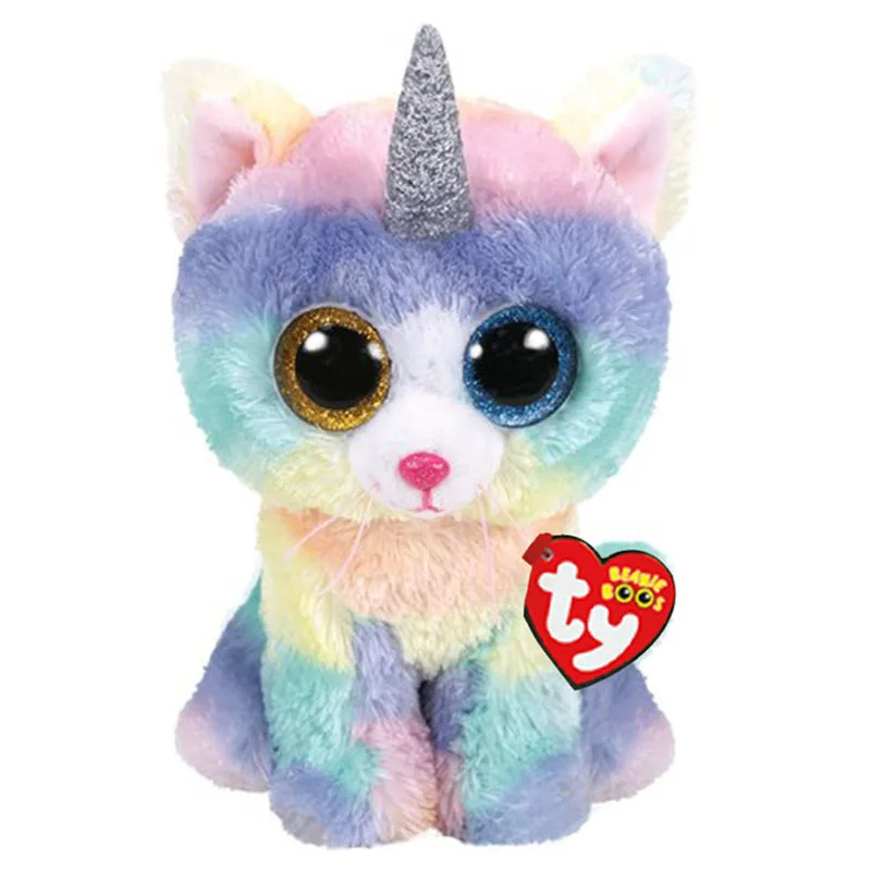 

Ty Beanie Boos Big Eyes Heather Cat Dog Owl Monkey Unicorn Plush Stuffed Animals Toy Collection Doll Birthday Gift For Kids 15CM