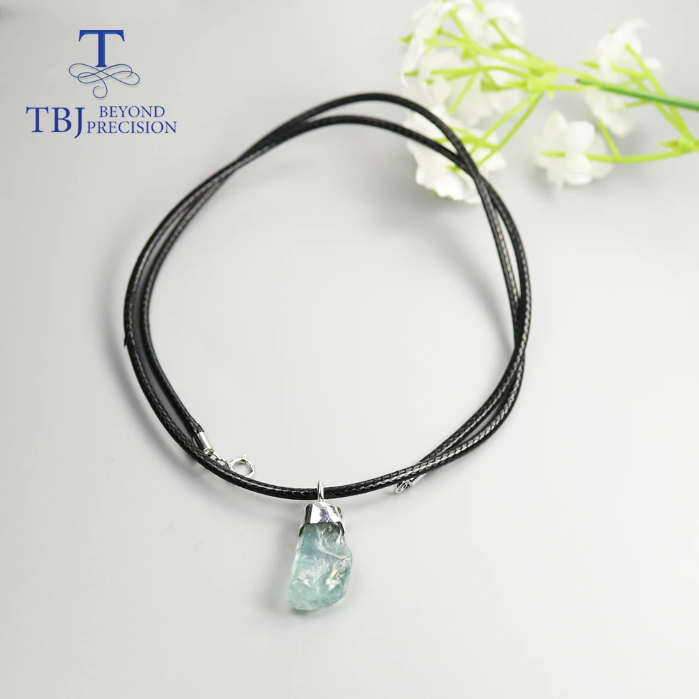 Ожерелье с натуральным аквамарином 6 карат ювелирные изделия ручной работы