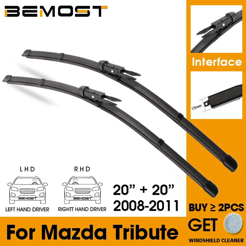 

Car Wiper Blade Front Window Windshield Rubber Silicon Refill Wipers For Mazda Tribute 2008-2011 LHD RHD 20"+20" Car Accessories