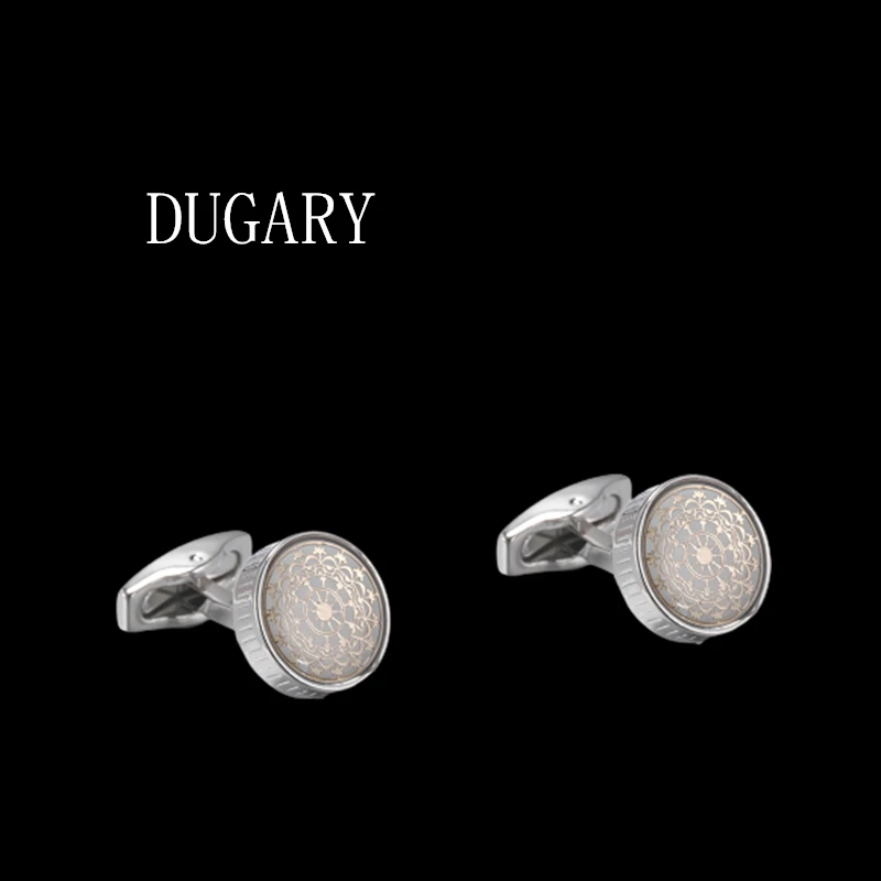 

DUGARY Luxury shirt cufflinks for men's Brand cuff buttons cuff links High Quality Round pattern wedding abotoaduras gemelos