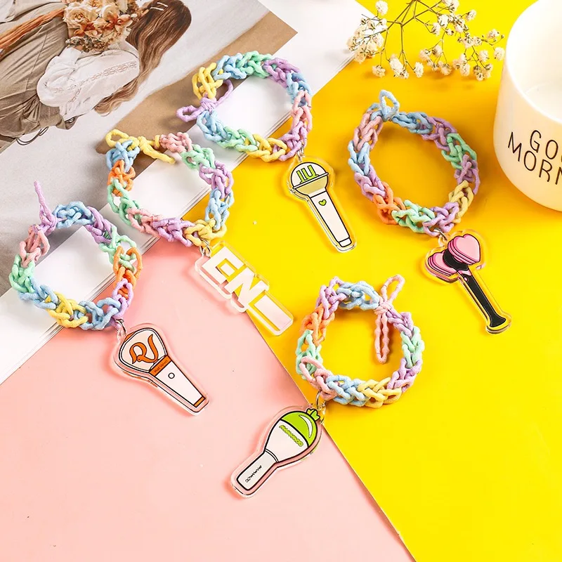 

JCBTSH21 Bulletproof Youth Group New product cartoon cute color hair tie hair rope rubber band bracelet decoration pendant
