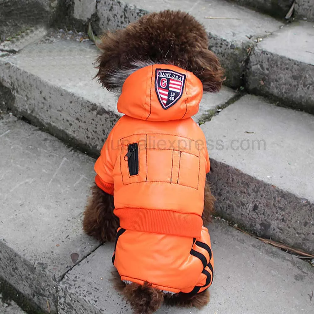 Лыжный костюм для собак зимняя одежда домашних животных теплое пальто меховые