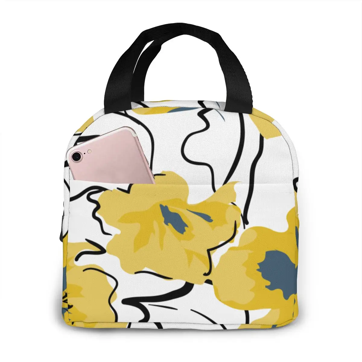 Женская сумка для завтрака с принтом в виде Желтых Цветов|Сумки завтрака| |