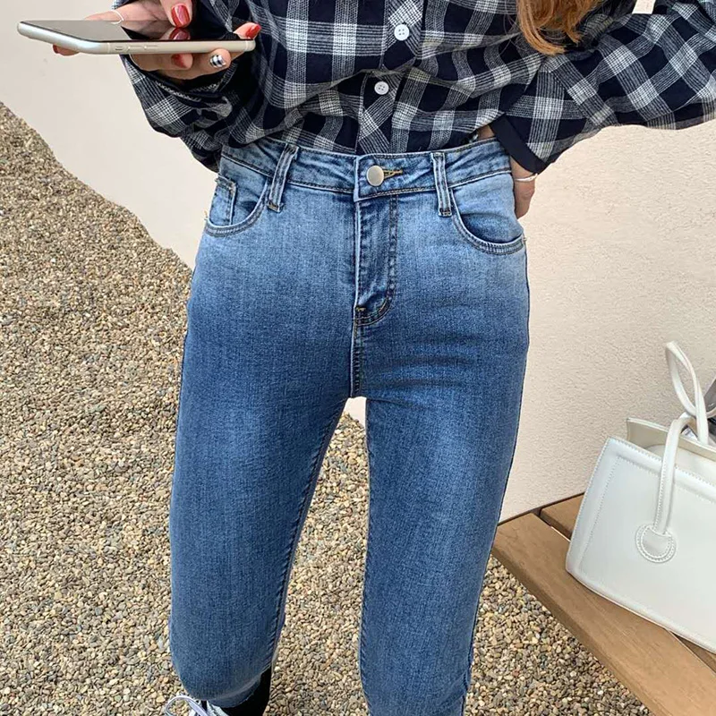 

Women'S Jeans Stretch Padded Jeans Women'S High Waist Pencil Skinny Gradient Jeans 2020 Winter Cotton Jeans