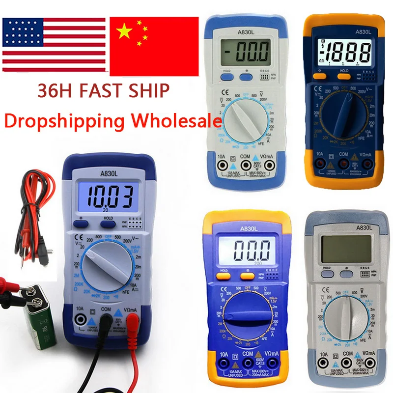Портативный цифровой мультиметр с ЖК-подсветкой амперметр