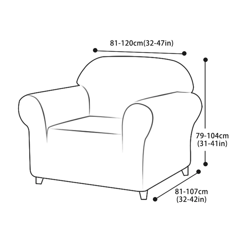 

Single Stretch Sofa Cover Solid Color Padded Sofa Protective Cover Cover Furniture Cover Sofa Cover