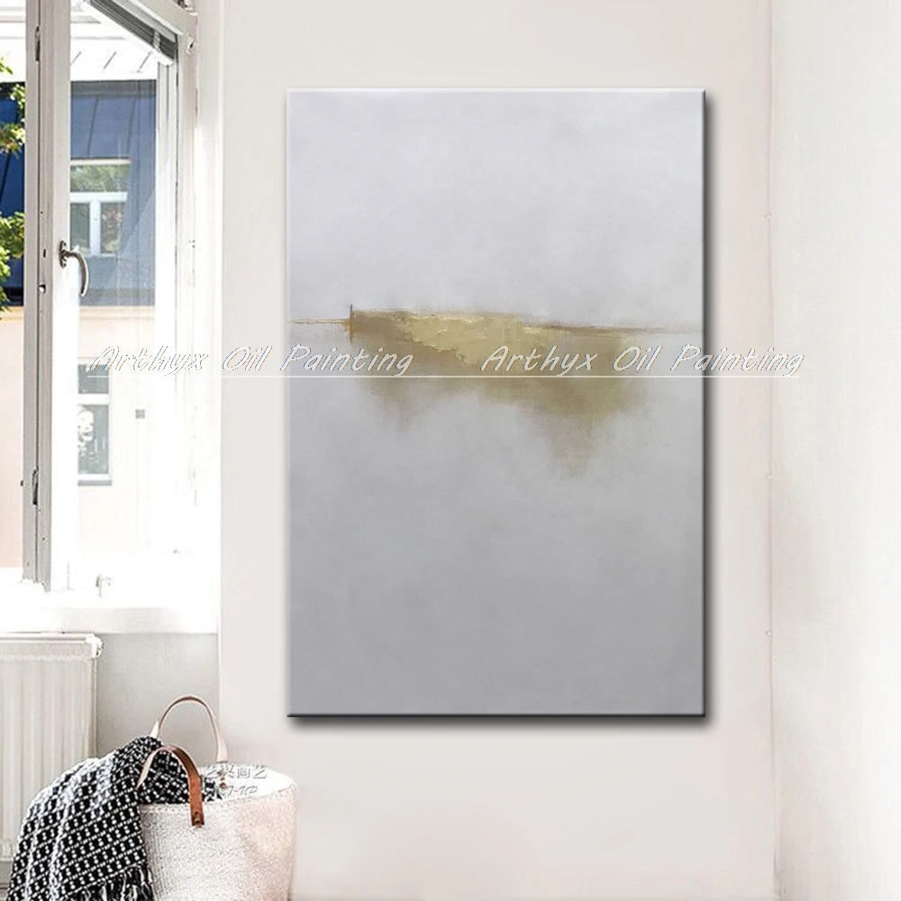 Arthyx ручная роспись абстрактные золотые Масляные картины на холсте настенные