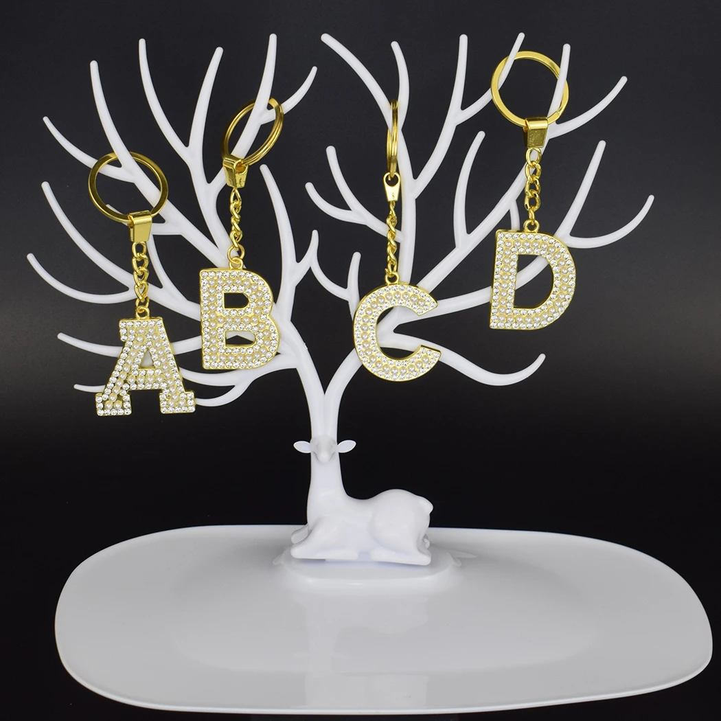 Первоначальное название ювелирные изделия 26 букв брелок жемчуг стразы золотой