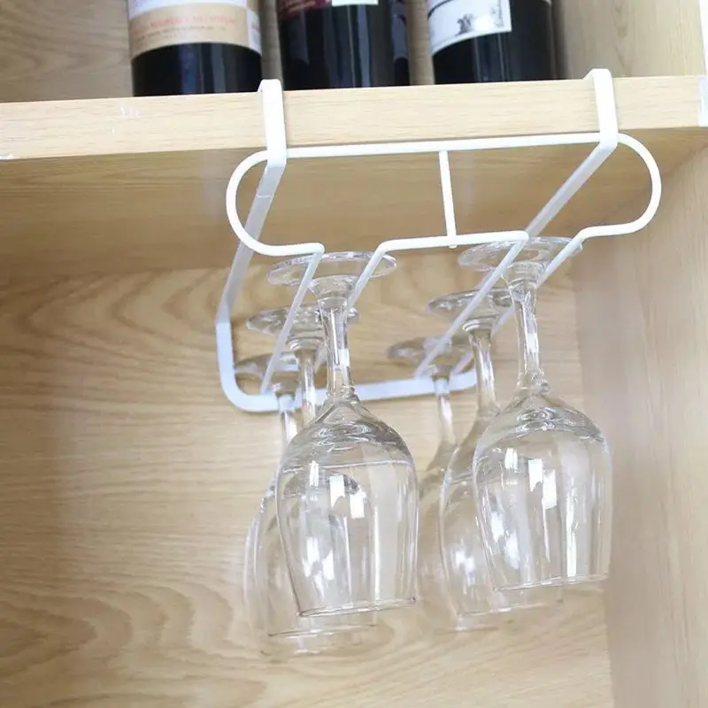 

Cabinet Hanging Wine Glass Rack Cup Goblet Stemware Storage Rack Shelf Hanger G5GB
