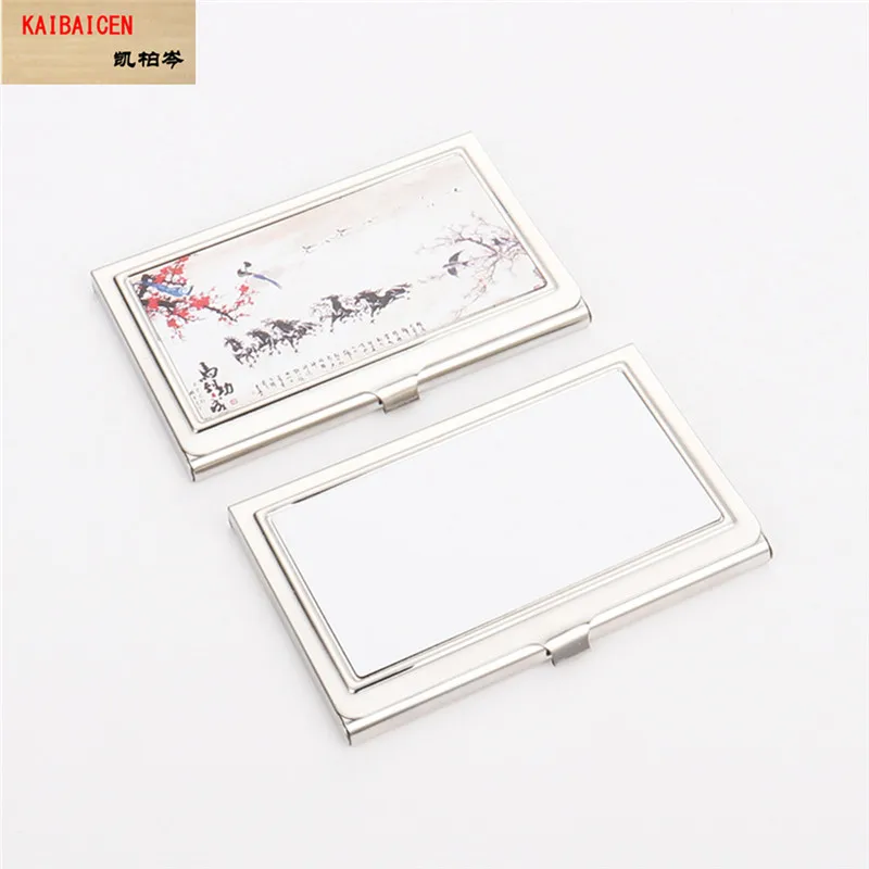 100pcs/Lot Blank sublimation Bussiness card holder For Heat thermal transfer printing metal bank box case products | Компьютеры и офис