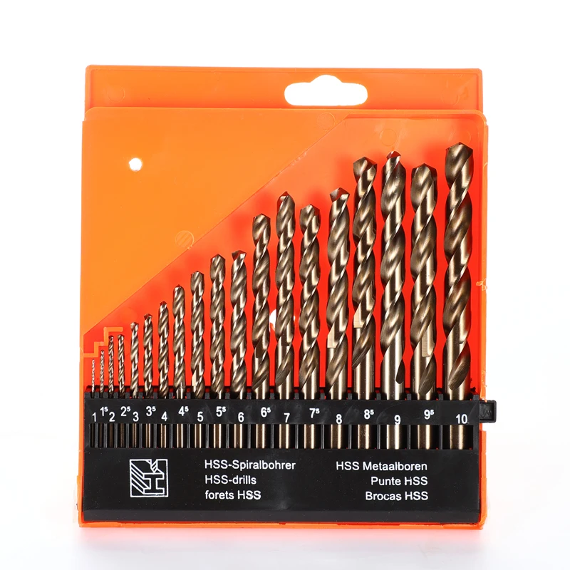 

Набор спиральных Сверл из кобальта метрические M35 5% для нержавеющей стали и твердого металла (1 мм-10 мм/19 шт.)