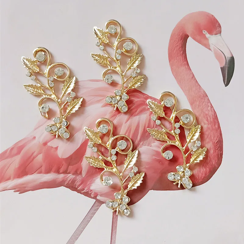 

5 Pcs/Lot Leaf Alloy Branches Button For Girl Hair Bag Shoe Phone Shell Diy Clothing Decoration Jewelry Accessories