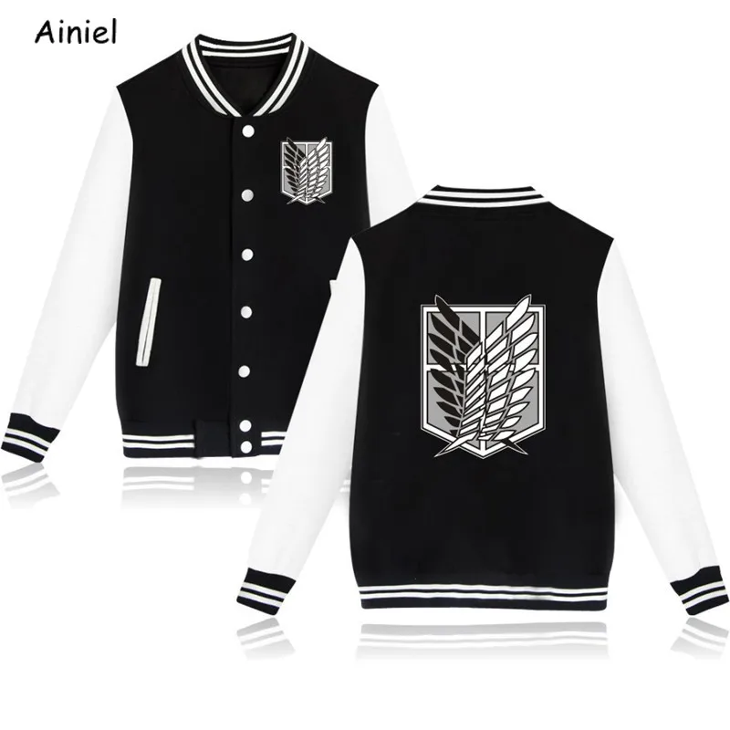 

Anime Attack on Titan Hoodie Sweatshirt Eren Wings of Liberty Cardigan Baseball Uniform Autumn Hoodies jacket Tops Boys Girls