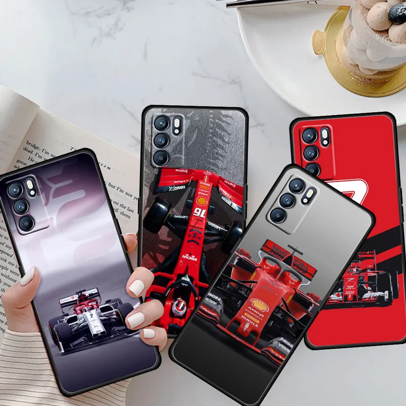 

Formula 1 F1 Car Soft Shockproof Black Phone Case For OPPO Reno 6 5 4 3 2 2Z 2F Z 4F 4Z 5G Pro Plus Lite Coque