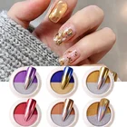 Пудра-блеск для ногтей, двухцветная, металлик, золото, серебро, 1 коробка