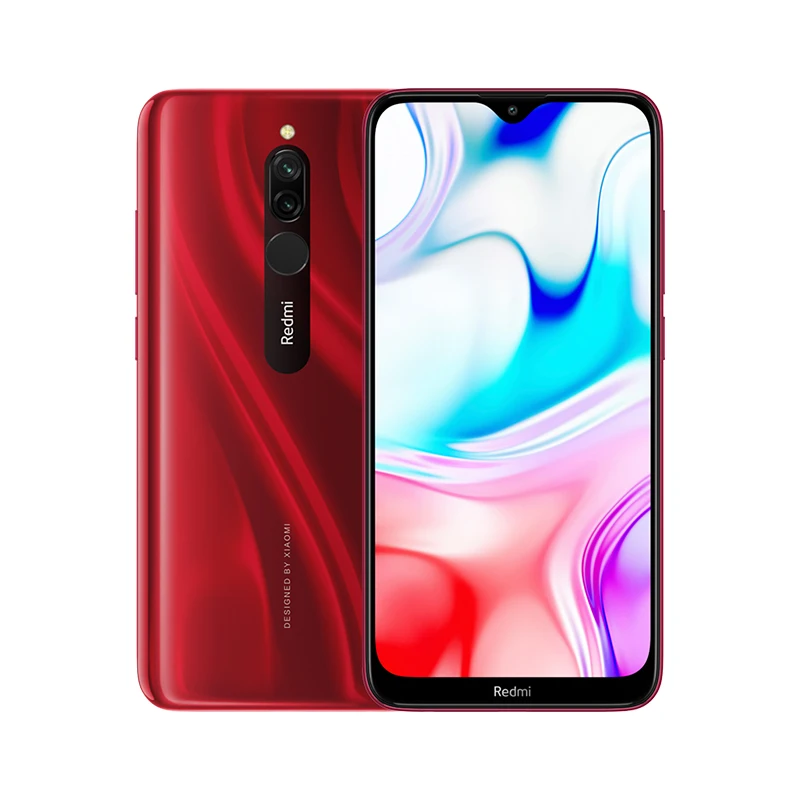 Красный Мобильный телефон Xiaomi Redmi 8, 4 ГБ, 64 ГБ, глобальная версия, 5000 мА/ч, большая батарея, 18 Вт, быстрая зарядка, Восьмиядерный процессор Snapdragon 439, камера 12 МП - Цвет: Красный