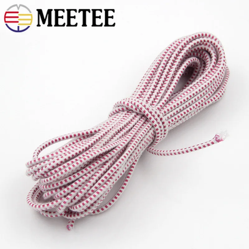 Круглая эластичная повязка канатная Резиновая лента Meetee 10 м/20 метров 3 мм линейка