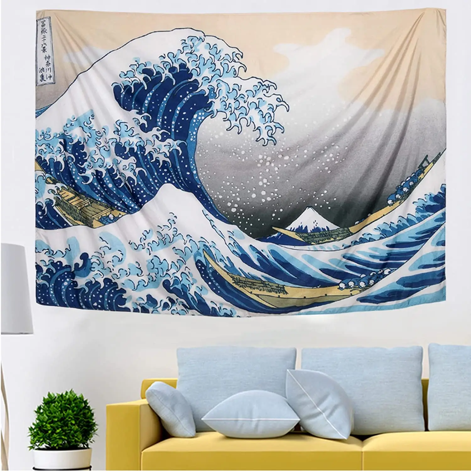 Wave Tapestry Wall Hanging Hokusai Wall Art Ocean Wall Blanket Home Deco Bedroom College Dormitory Kanagawa Big Waves Tablecloth printio кепка big wave in kanagawa