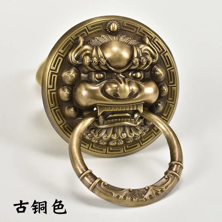 Ручка в стиле ретро из чистой бронзы деревянное колечко с имитацией головы