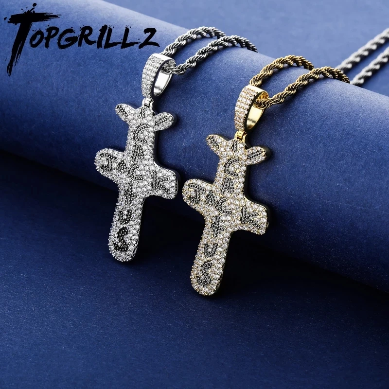Фото Подвеска и ожерелье topgrill Z с кубическим цирконием, позолоченное и серебряное, ювелирное изделие в стиле хип-хоп для мужчин и женщин №1