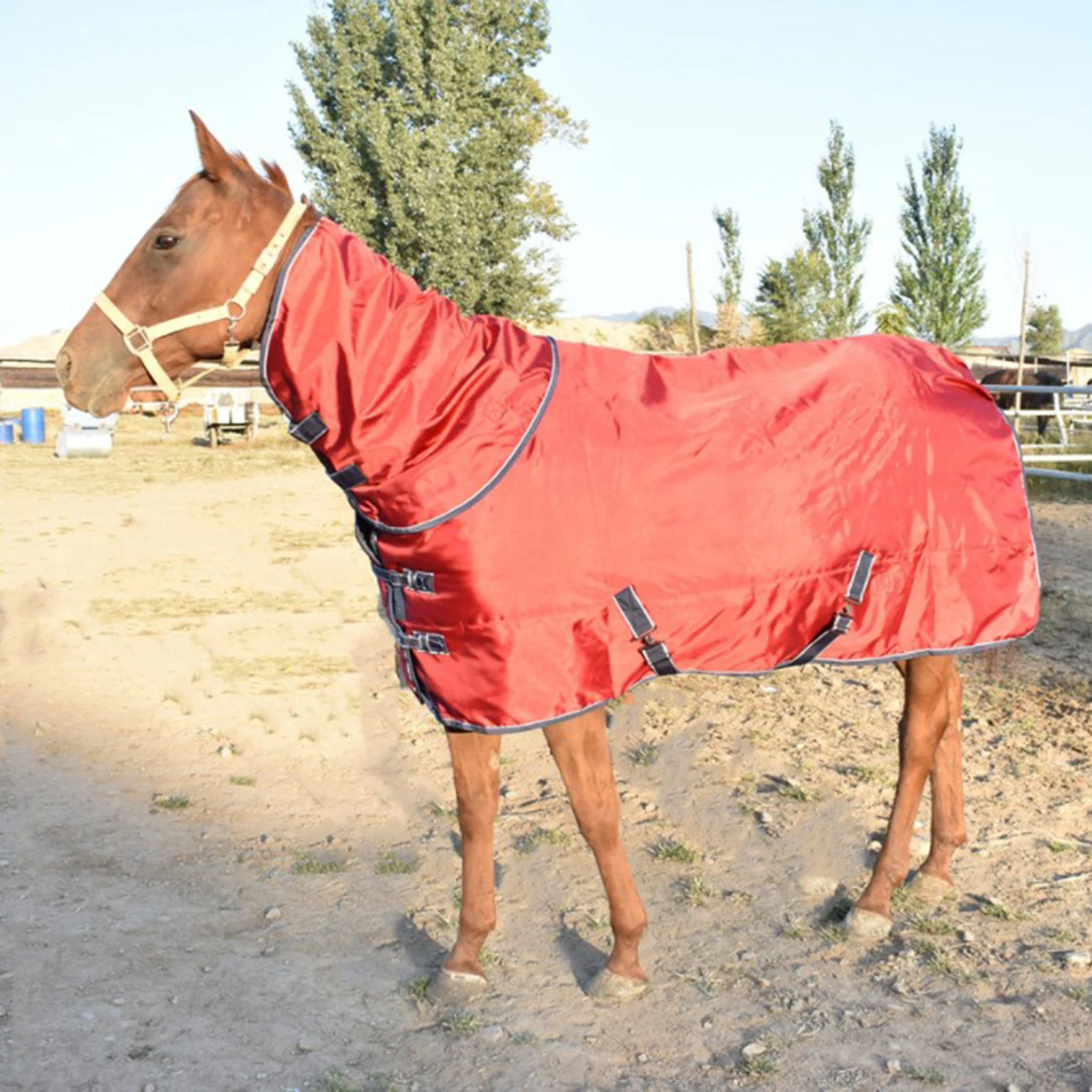 

Horse Turnout Sheet Pony Blanket Coat Snowproof Adjustable Horses Warmer