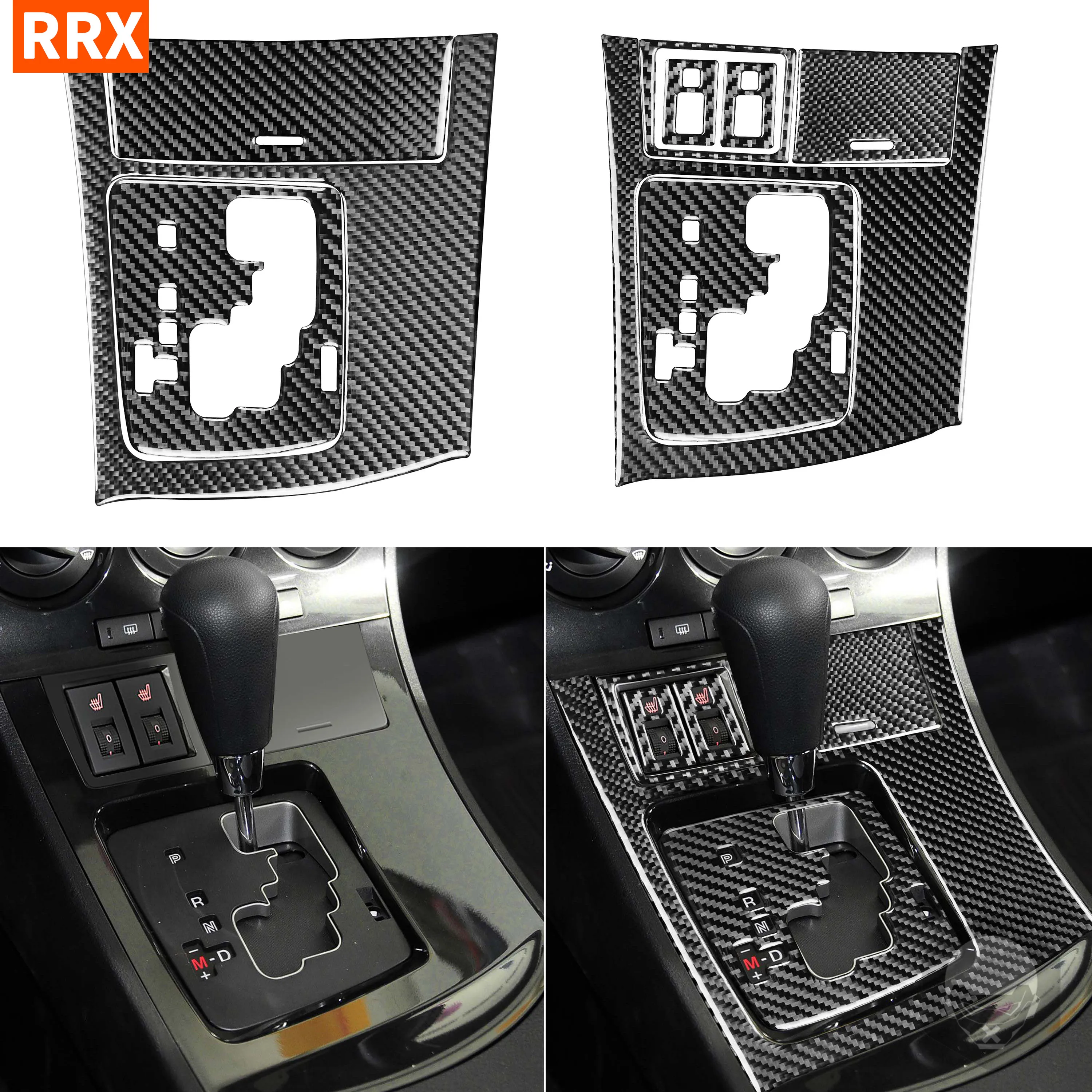 For Mazda3 Axela 2010 2011 2012 2013 Mazdaspeed3 Carbon Fiber Sticker Gear Shift Cigarette Lighter Cover Heating Button Car Trim