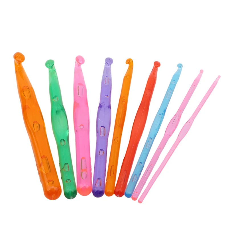 9 шт./компл. акриловые Вязание иглы ручка вязальный крючок вязаные переплетения