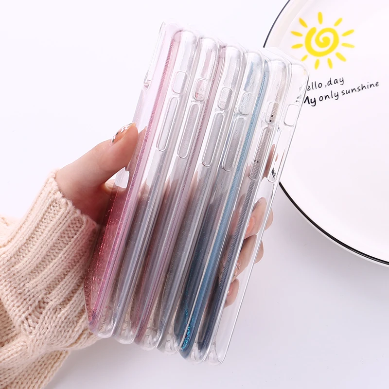 

Young Beautiful Girls Lovely Case Sparkle Liquid Real Glitter Phone Case Fundas Cover For iPhone 11 12 mini Pro Max 8 7 6 6s Plu