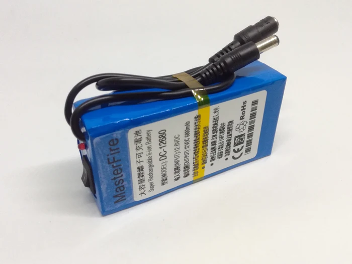 MasterFire портативный супер емкий DC 12V 6800mAh перезаряжаемый аккумулятор литий ионные