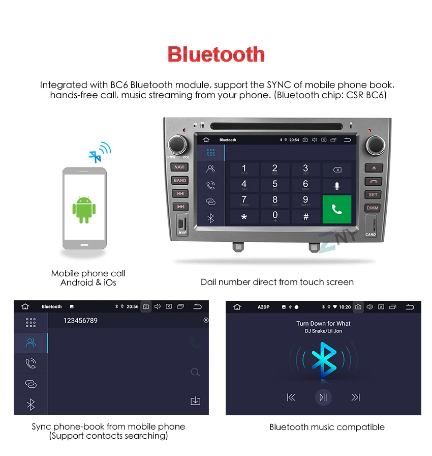 7" HD Android 9.0 Car Stereo GPS For Peugeot 308 408 Auto DVD Radio FM RDS Audio Video Headunit WiFi Navigation Backup Camera