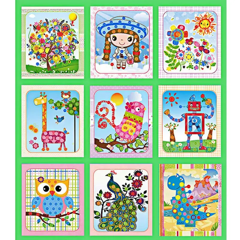 Детские наклейки на кнопки DIY игрушки для рисования смешная игра ручная работа