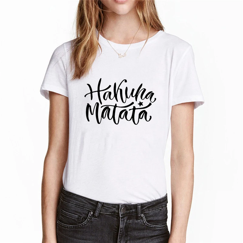 Showtly Hakuna Matata Women Harajuku Ullzang the lion king T-shirt Femme Homme Summer Tshirt Fashion Top Tee Female T Shirt