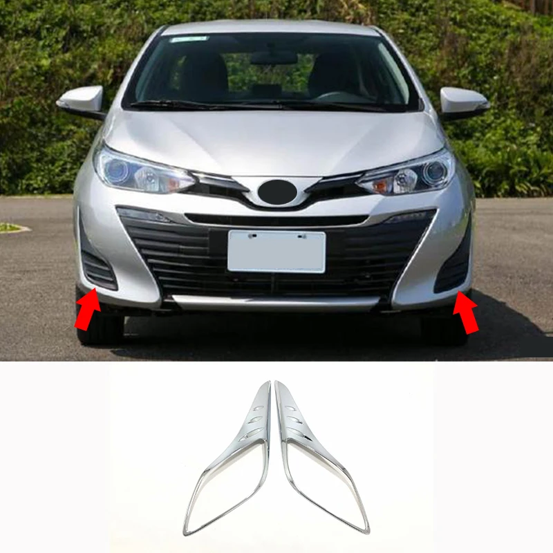 Для Toyota VIOS 2019 2020 ABS Хромовая автомобильная пленка переднего противотуманной фары