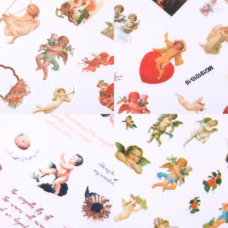 1 шт. 3D Ангел шаблон для ногтей Стикеры цветочный дизайн Adhensive наклейки