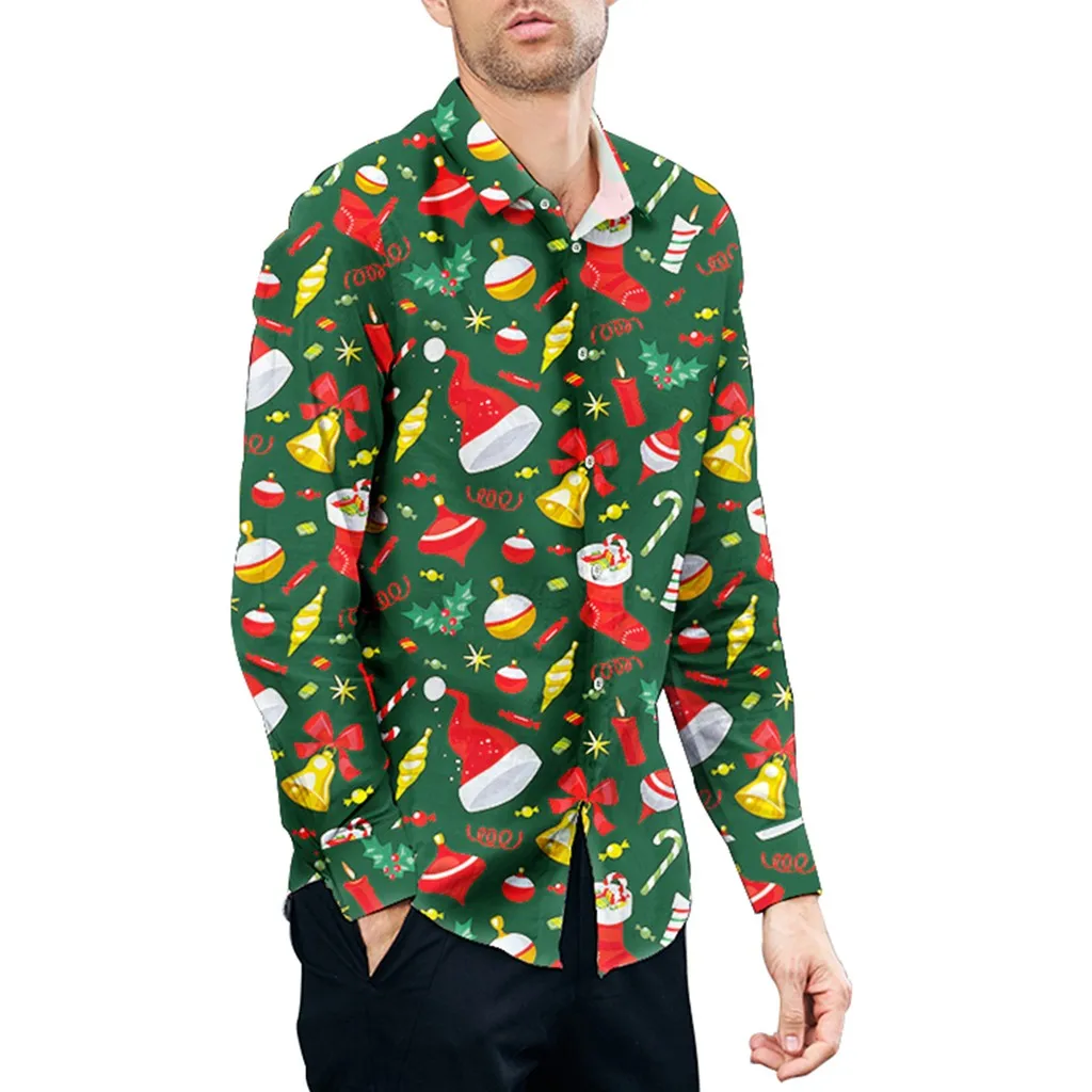 Feitong camisa masculina, Рождественская рубашка, мужская пара, модная, стиль, повседневная, с принтом снежинок, для женщин, мужчин, рубашки, топ, рубашка