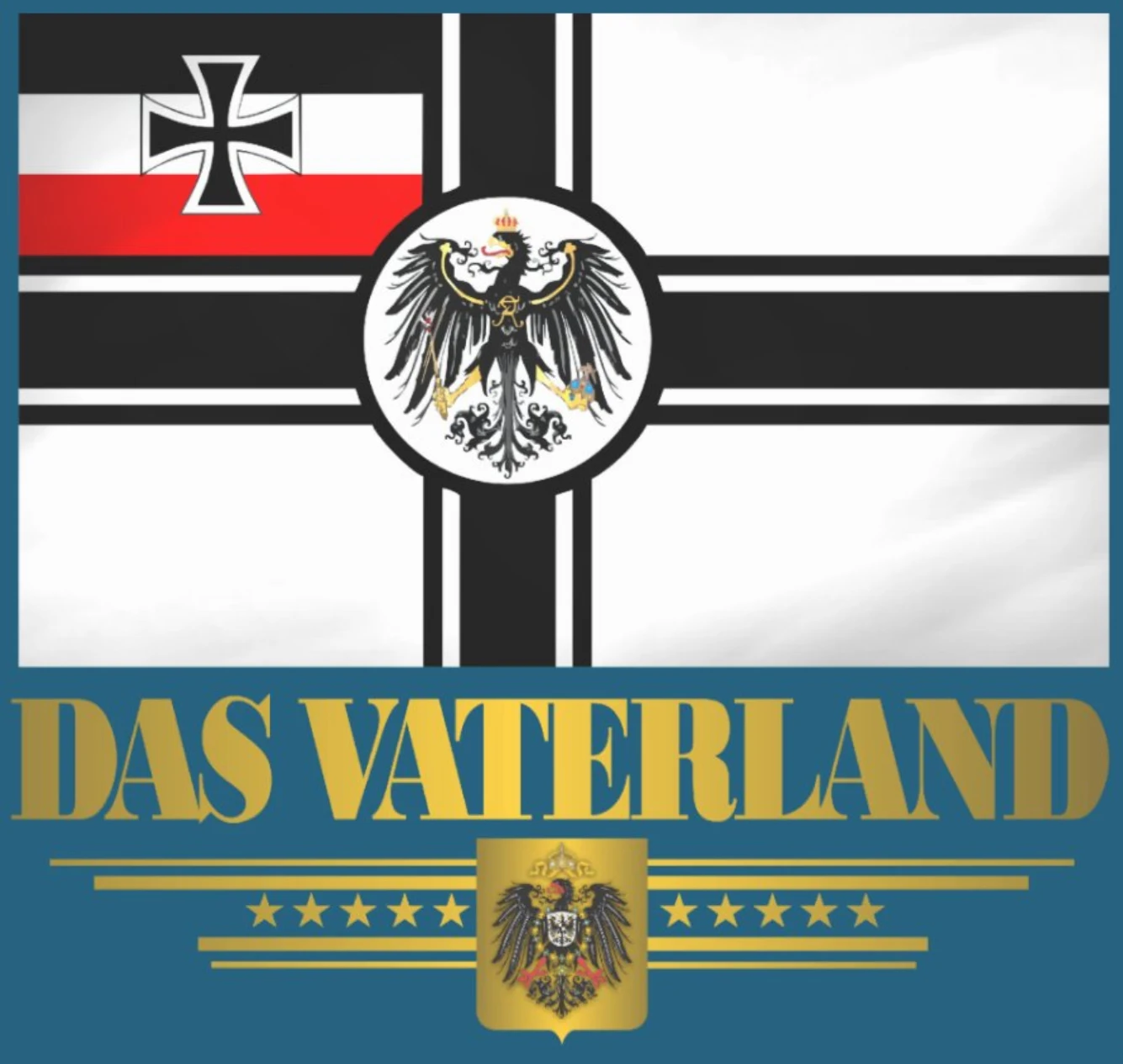 

Das Vaterland. Prussia Eagle German Imperial Flag Printed T-Shirt. Summer Cotton Short Sleeve O-Neck Unisex T Shirt New S-3XL