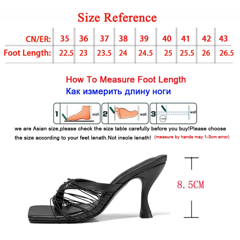 

Fashion Women's High Heel Slippers Clip Toe Cut-out Narrow Band Summer Ladies Slides Roman Shoes 8.5CM Black High Heels 2021