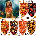 Шарф для собак, бандана, моющийся рисунок призрака, тыквы, для маленьких и больших собак, бабочка для кошек, аксессуары для собак, товары для вечеринок