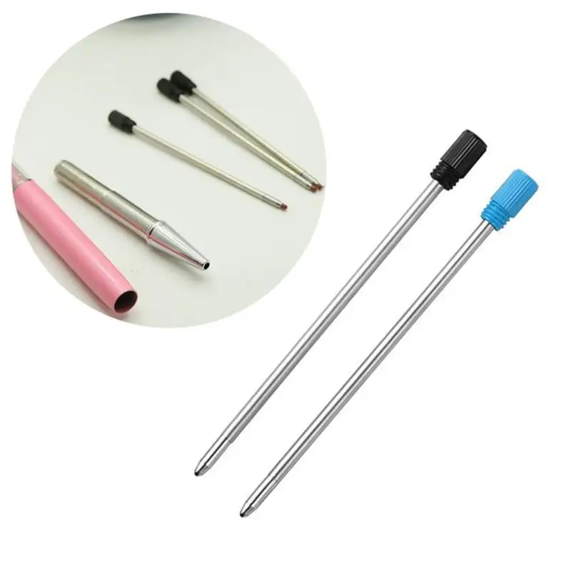 

10 PCS Metal Pen Refill 7cm Length For Crystal Ballpoint Student Cartridge Core Black Color Refill Pen Steel Rod E5S7