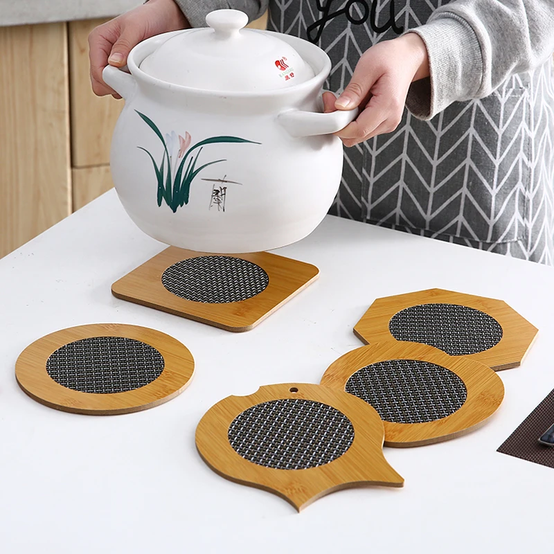 Домашние деревянные коврики для мисок стола кастрюль кухонные антиожоги