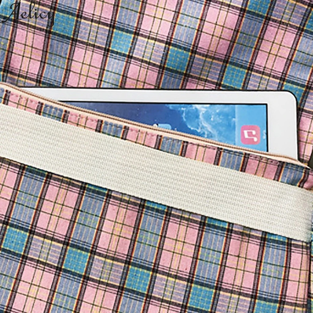 Aelicy Женская модная клетчатая Милая холщовая Повседневная Дорожная сумка на