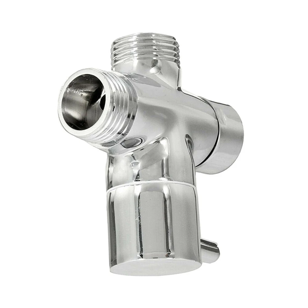 

1x T-Adapter 3 Way Diverter Bath Hand-Held Shower Head 6.7 X 5.8 Cm Shower Faucet Tee Connector Valve Tool
