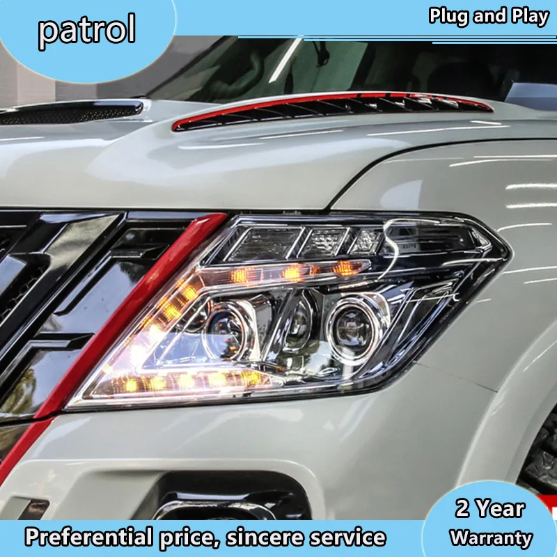 Автостайлинг фары для Nissan патруль 2010 2019 nissan Y62 передняя фара все светодиодный ные