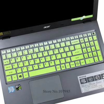 Gradualgreen 15 17 дюймов клавиатура протектор Силиконовый кожного покрова для acer Aspire ES1-523 ES1-523G ES1-533 ES1-572 F5-521 E5-573 E5-573G-59LG - Цвет: Gradualgreen